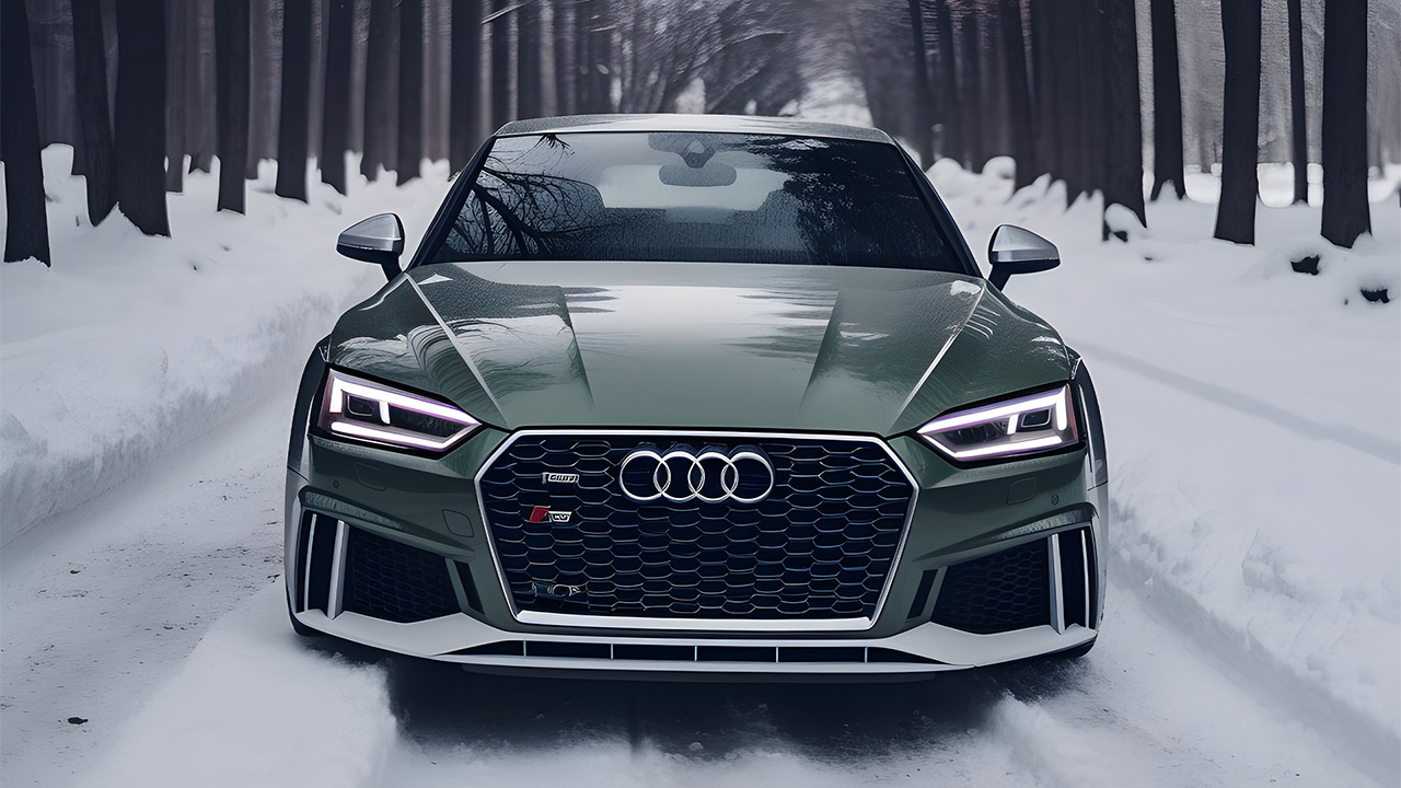 audi driving in snow